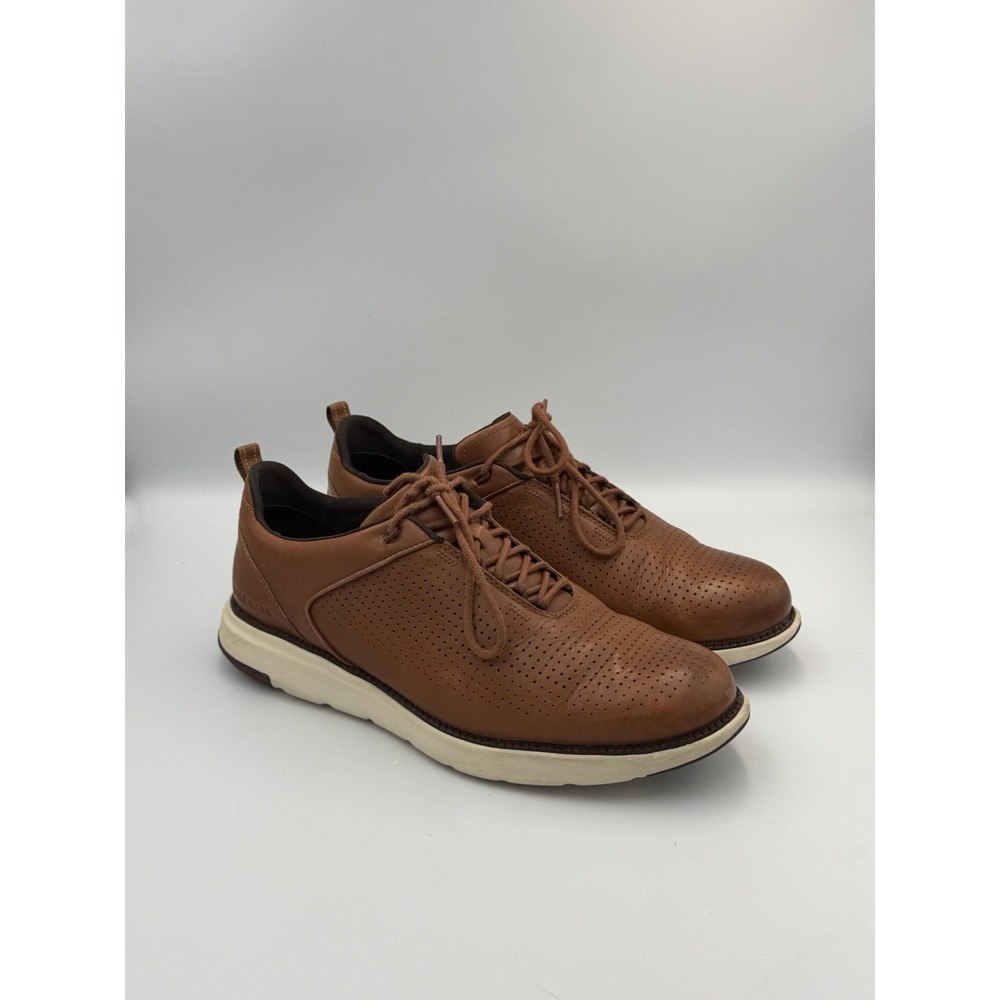 Cole Haan GrandPro Sneakers 10M Brown Leather Perforated Casual Shoes